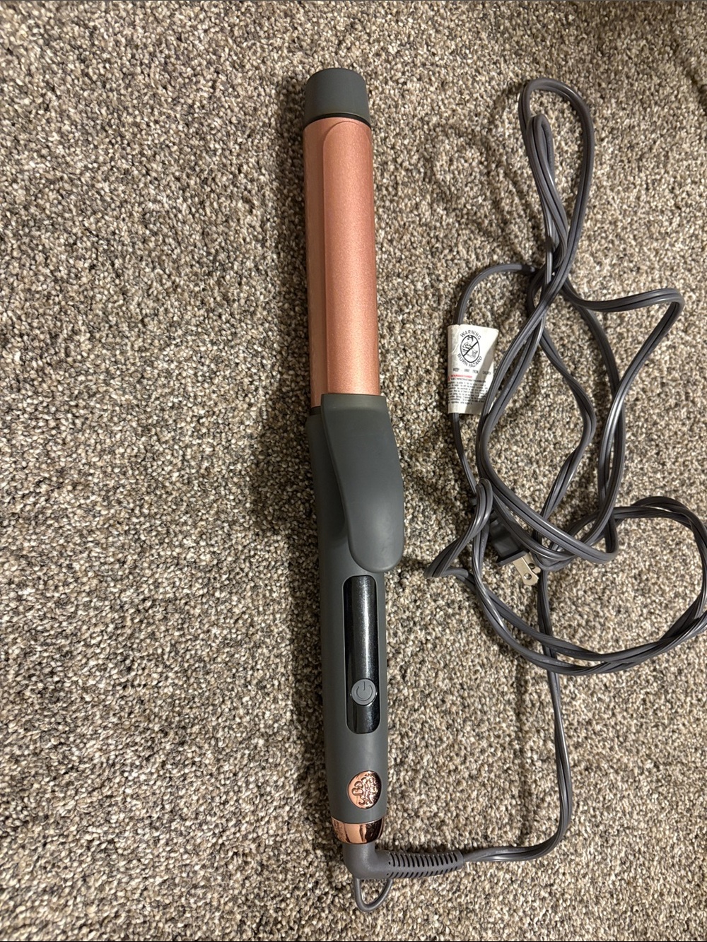Rose Gold Curling Iron with Gray Handle - Women Hair Tools